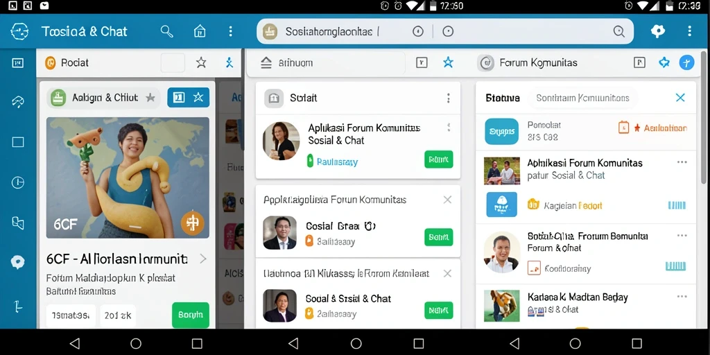 Tampilan antarmuka utama aplikasi Forum Komunitas 6CF yang menarik.