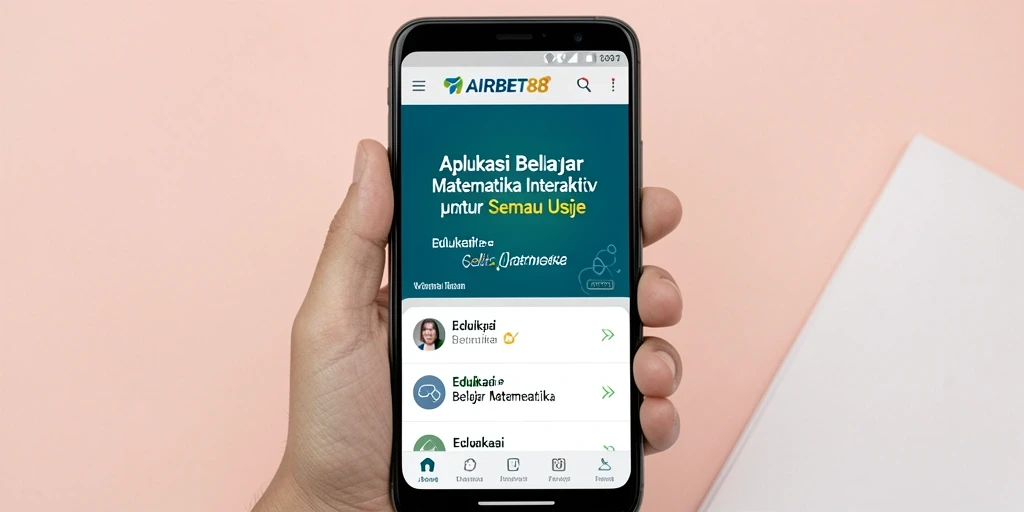 Tampilan antarmuka interaktif aplikasi Belajar Matematika.