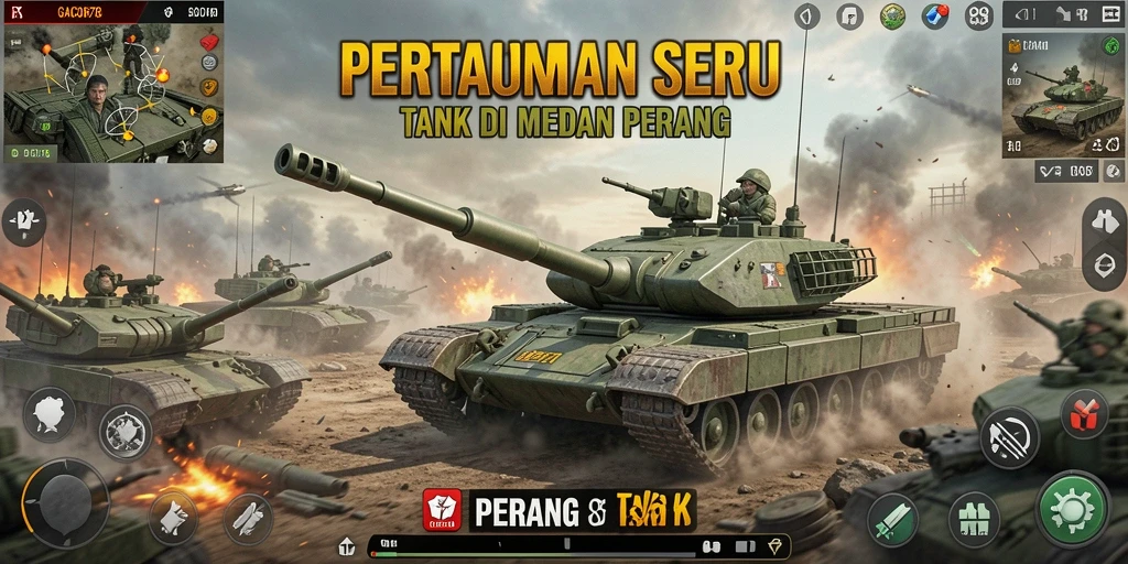 Antarmuka GACOR78 menampilkan tank dan medan perang yang menakjubkan.