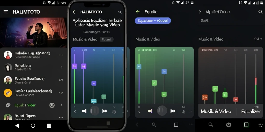 Tampilan antarmuka aplikasi HALIMTOTO dengan fitur Equalizer.