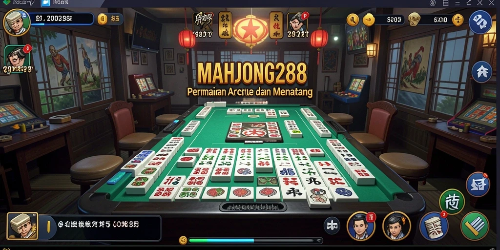 Screenshot utama MAHJONG288 menampilkan antarmuka permainan arcade yang menarik.