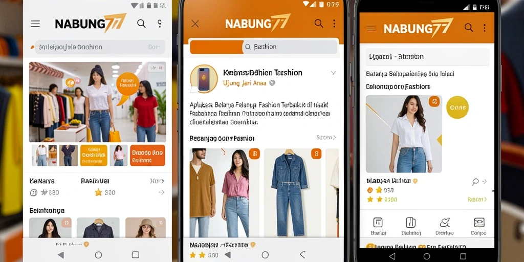 Tampilan antarmuka user-friendly NABUNG77 untuk belanja fashion.