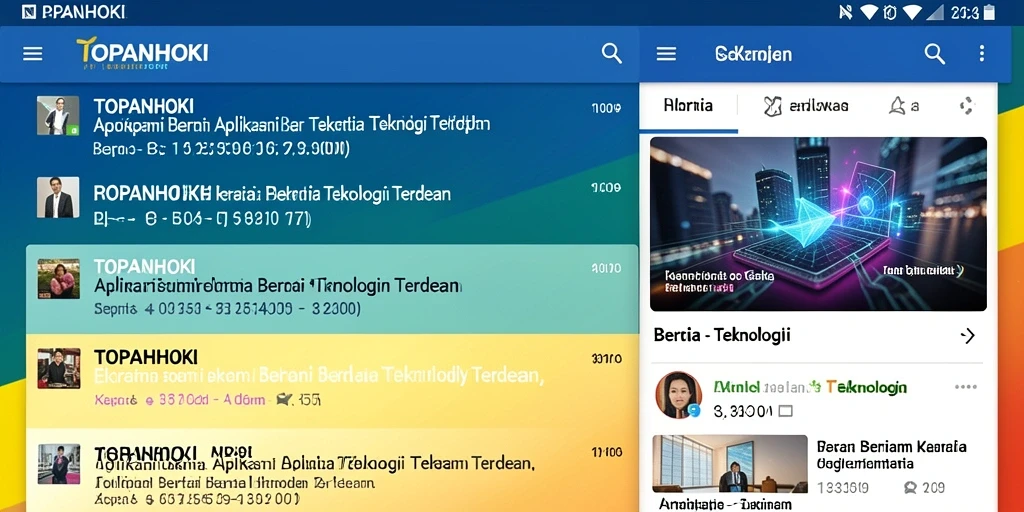 Screenshot utama dari antarmuka pengguna aplikasi TOPANHOKI yang menampilkan berita terbaru.